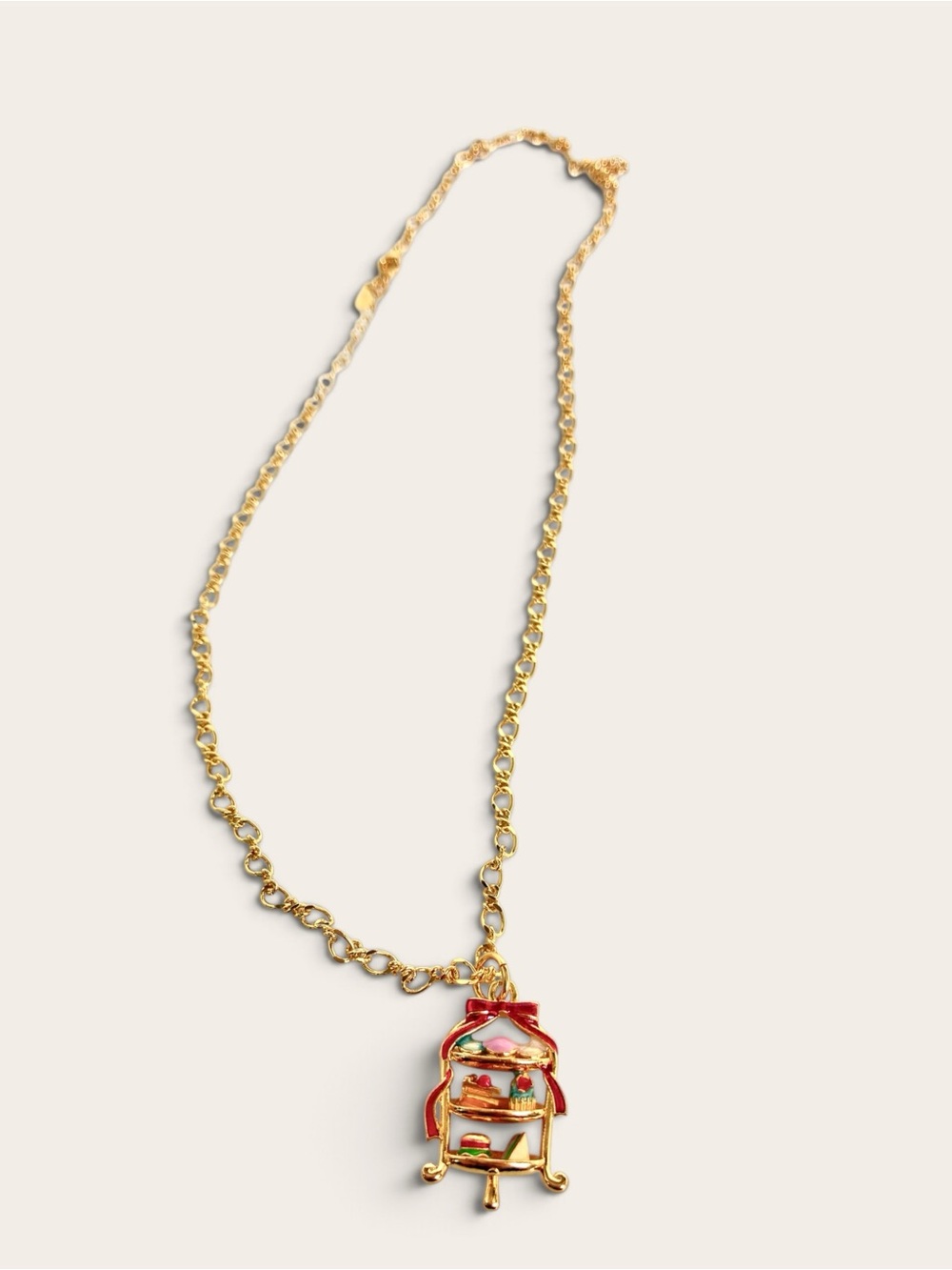 Gold-Tone Pink Accent Pendant Necklace - Women Jewelry - Picture 2 of 2